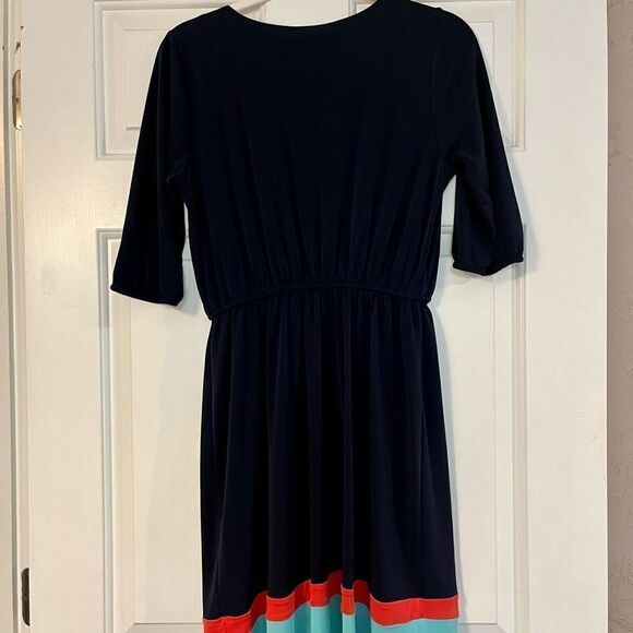 En Focus Studios Navy Color Block Elastic Waist Dress 8 - Picture 6 of 12